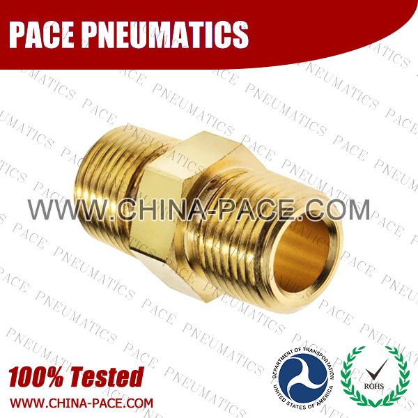 Hex Nipple Brass Pipe Fittings, Brass Threaded Fittings, Brass Hose Fittings,  Pneumatic Fittings, Brass Air Fittings, Hex Nipple, Hex Bushing, Coupling, Forged Fittings